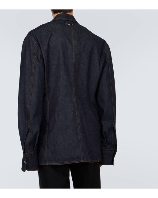 Prada Blue Single-Breasted Denim Jacket for men