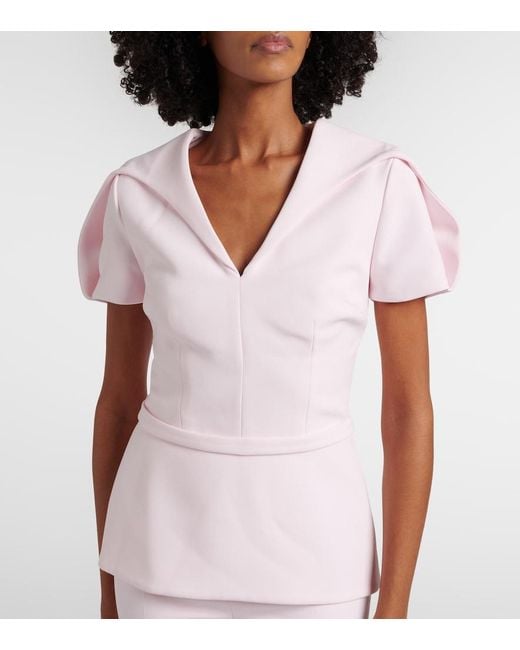 Safiyaa Pink Leighton Crepe Top