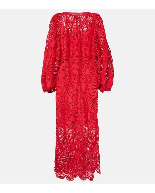 knee length dresses for ladies Deep Red Lace Long Sleeve Mini Dress