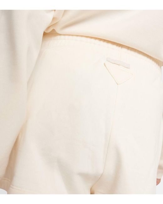 Prada Natural Cotton Fleece Shorts