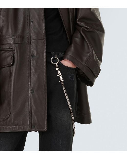 Balenciaga Metallic Typo Logo Chain for men