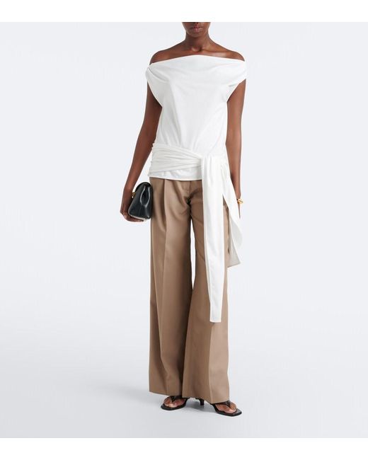 Proenza Schouler White Zafira Asymmetric Cotton Jersey Top