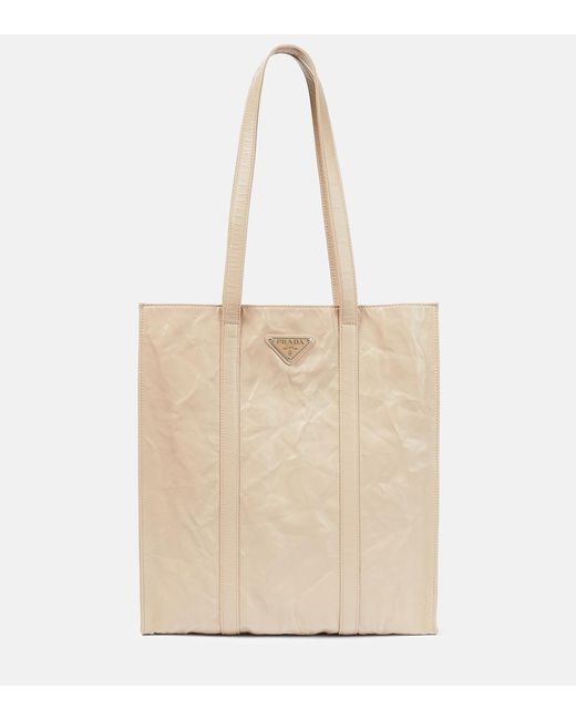 Prada Natural Small Leather Tote Bag