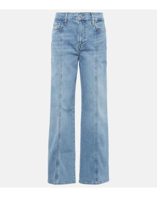 FRAME Blue Le Slim Palazzo High-Rise Wide-Leg Jeans