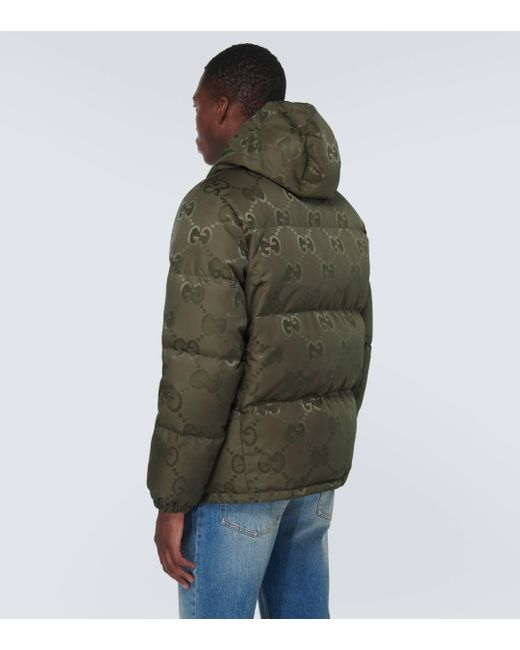 Gucci Green Jumbo GG Canvas Down Jacket for men