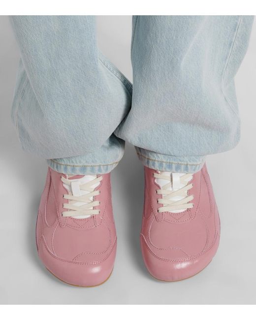 Bottega Veneta Pink Orbit Flash Leather Sneakers