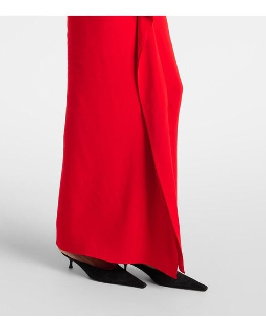 TOVE Red Beth Ruffled Maxi Dress
