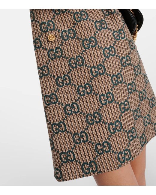 Gucci Brown Minikleid GG aus Wolle