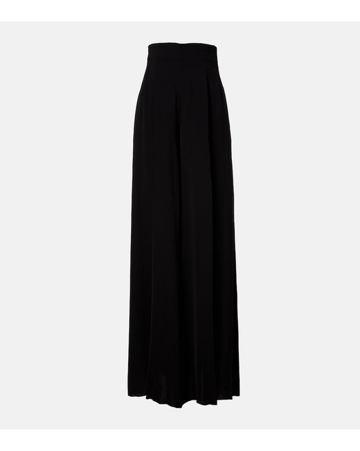 Max Mara Black Elegante Cady Wide-Leg Pants