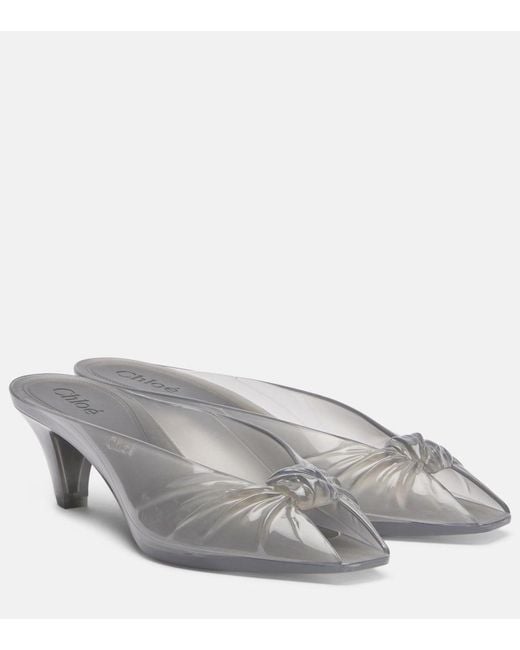 Chloé Gray Jelly Mules
