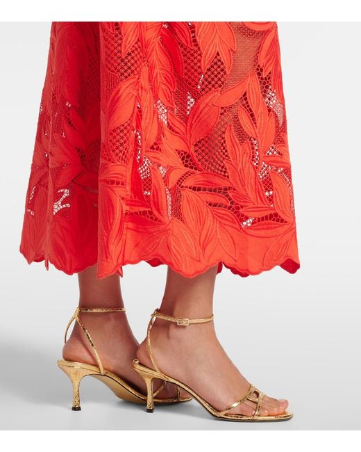 Erdem Embroidered Mesh Midi Dress