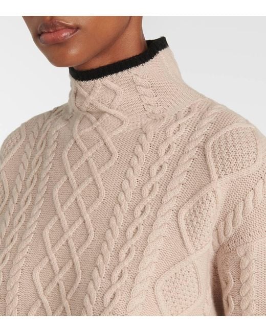 Max Mara Natural Feltro Wool And Cashmere Turtleneck Sweater