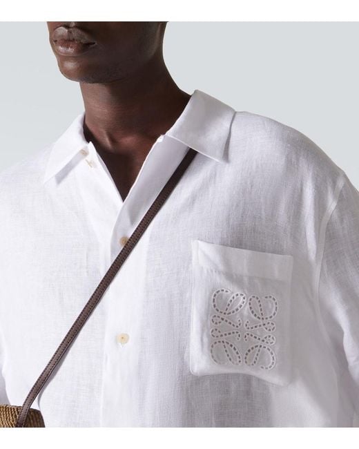 Loewe Paula's Ibiza Hemd Anagram aus Leinen in White für Herren