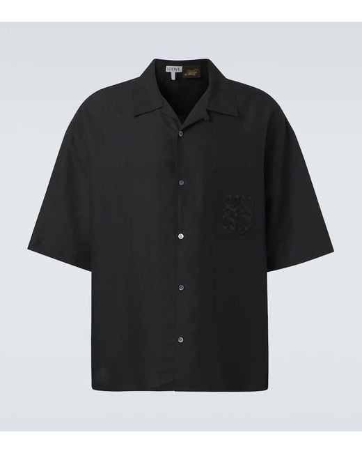 Loewe Black Paula's Ibiza Anagram Toile Shirt for men