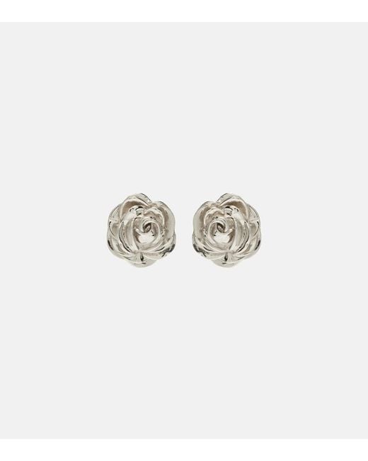 Magda Butrym White Rose Earrings