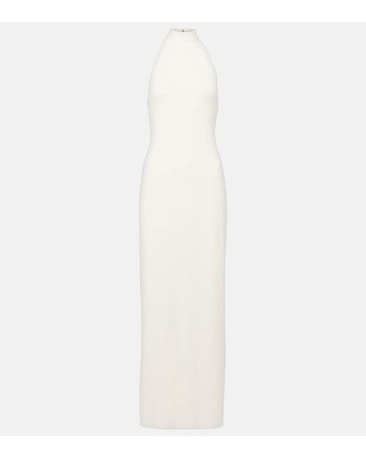 Bananhot White Carrie Halterneck Jersey Maxi Dress