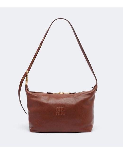 Miu Miu Red Spirit Leather Shoulder Bag