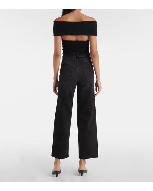 Jeans Anchos De Tiro Alto Totême de color Black