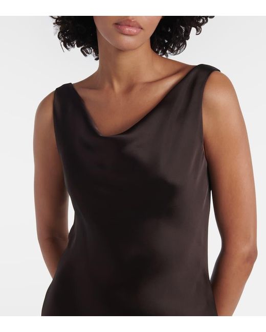 Norma Kamali Black Maria Crepe Satin Minidress