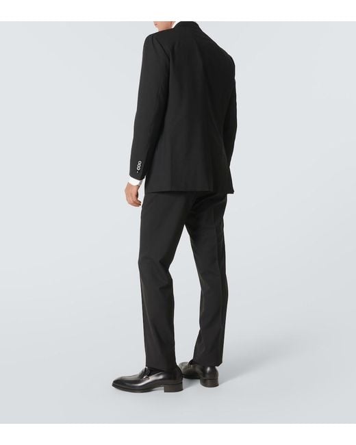 Kiton Black Single-Breasted Wool Suit for men