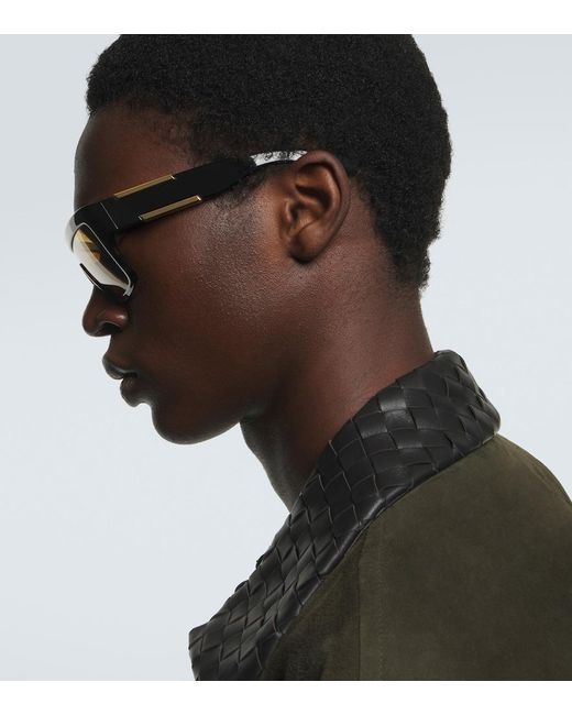 Bottega Veneta Brown Flat-Top Sunglasses for men