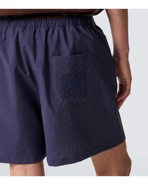 Loewe Blue Paula's Ibiza Cotton-Blend Poplin Shorts for men