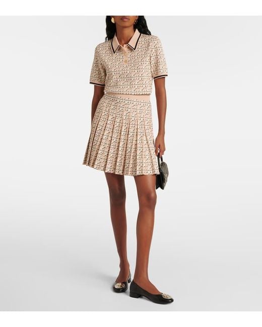 Mini-Jupe Monogram Tory Burch en coloris Natural