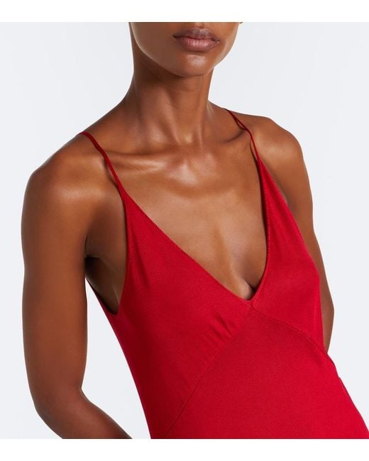 Fendi Red Silk Maxi Dress