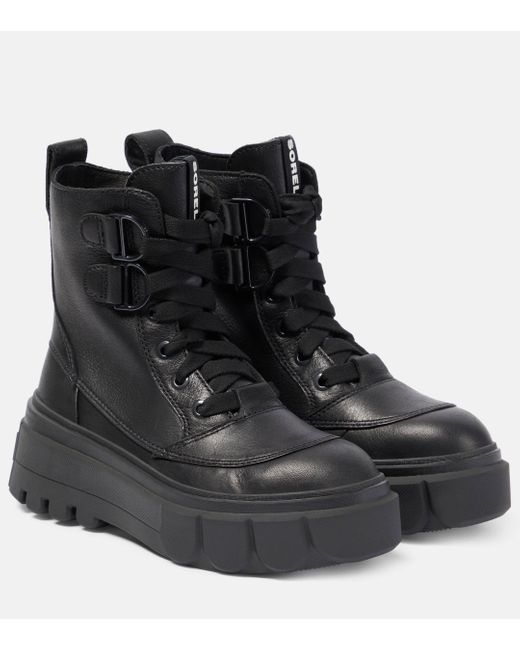 Sorel Black Caribou X Leather Lace-up Boots