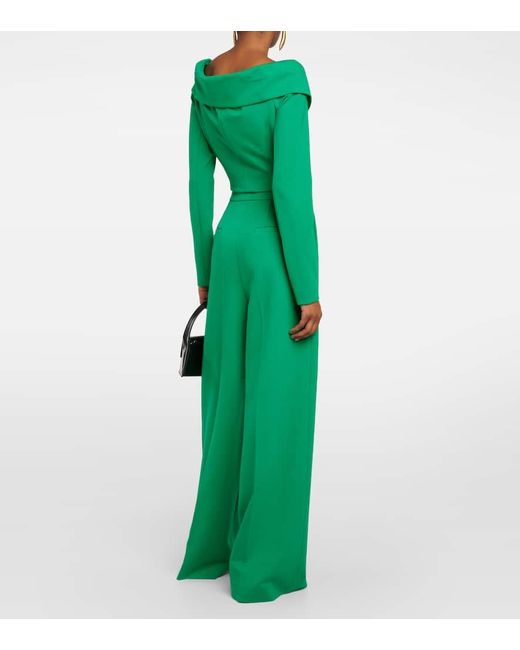 Dorothee Schumacher Green High-Rise Wide-Leg Pants