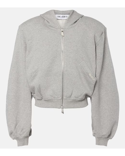 The Attico Gray Cotton Jersey Hoodie