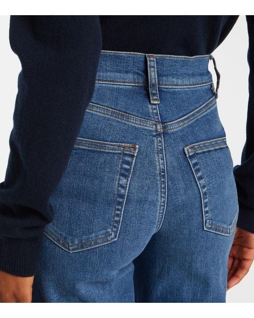 Jeans Anchos Le Slim Palazzo Crop FRAME de color Blue