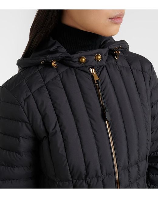 Moncler Black Menthelong Quilted Down Coat