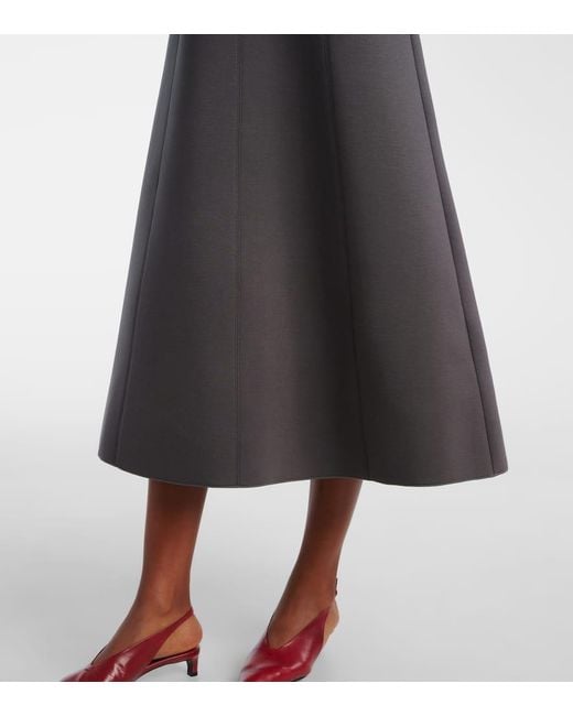 Max Mara Gray Brunate Paneled Midi Skirt