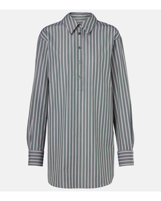 Camisa De Algodon A Rayas Dries Van Noten de color Blue