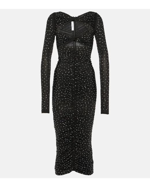 Alex Perry Black Verziertes Midikleid Aus Jersey