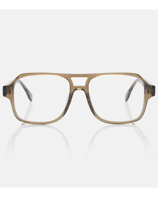 Fendi Brown Ff Squared Aviator Glasses