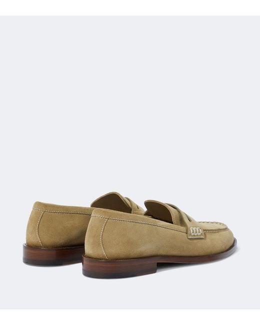 Manolo Blahnik White Perry Suede Loafers for men