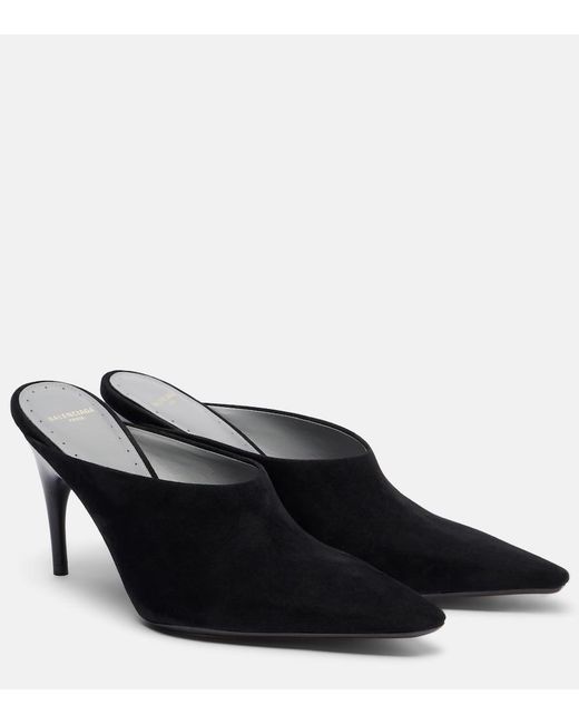 Balenciaga Black Duchesse Suede Mules