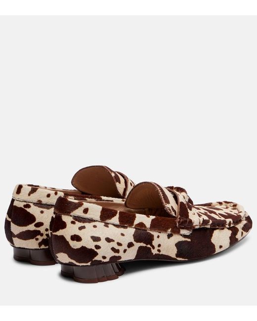 Mocasines Penny De Pelo De Becerro Estampados Farm Rio de color Brown