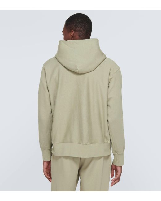 Les Tien Green Cotton Jersey Hoodie for men