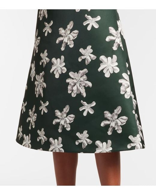 Emilia Wickstead Green Rumi Floral Genzianella Midi Dress