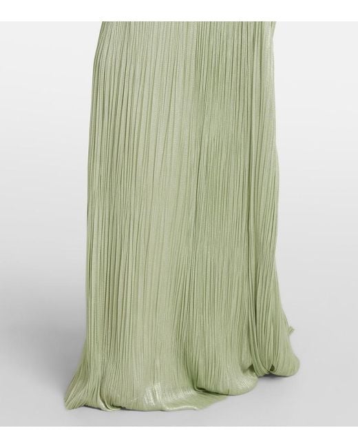 Maria Lucia Hohan Green Kamina Cutout Silk Tulle Bustier Gown