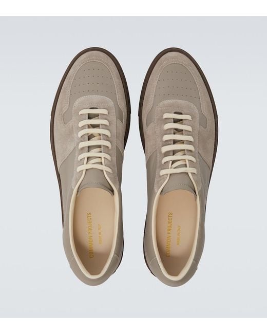Common Projects Gray Achilles Leather And Suede Sneakers for men