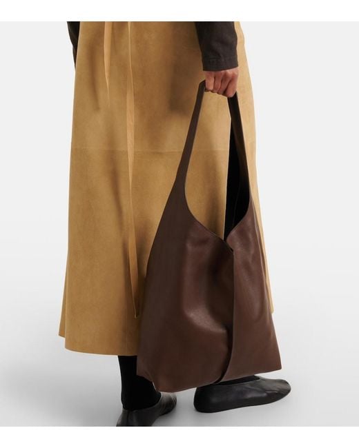 The Row Brown Bindle Medium Leather Shoulder Bag
