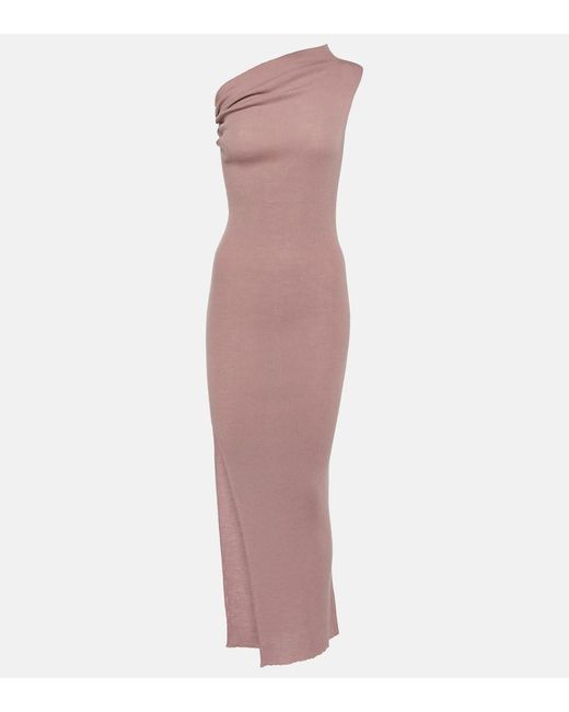 Rick Owens Purple Athena Virgin Wool Maxi Dress