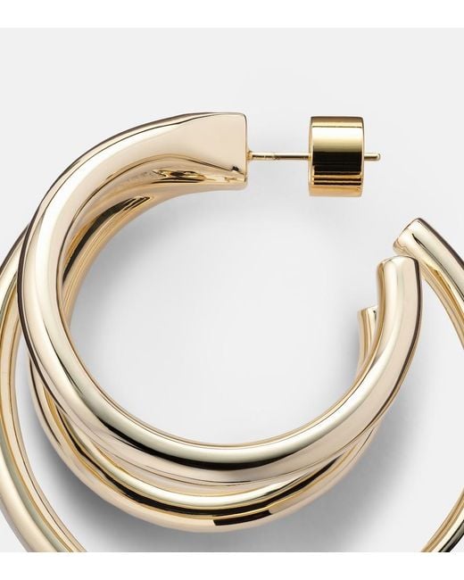 Jennifer Fisher White Triple Baby 10Kt-Plated Hoop Earrings