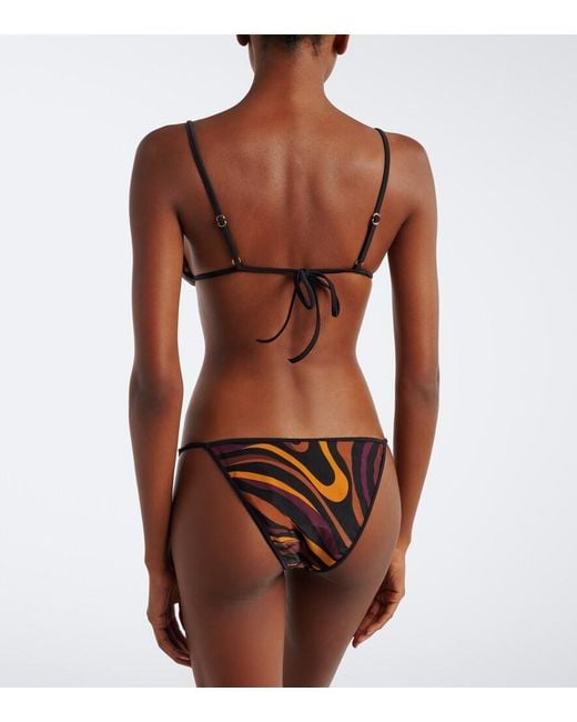 Emilio Pucci Brown Marmo Bikini Top
