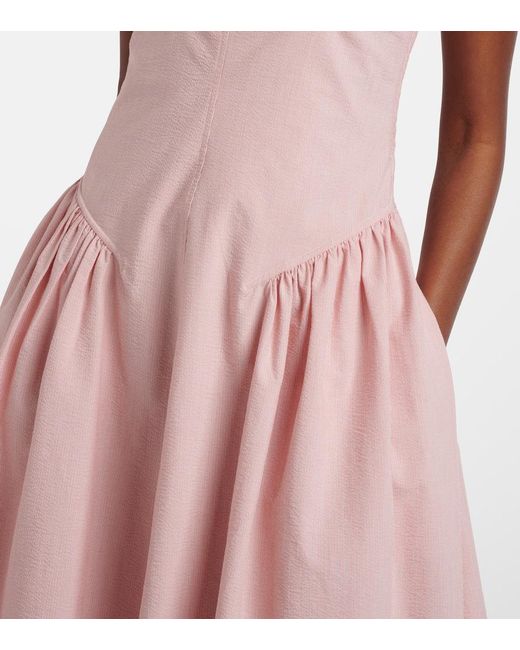 Proenza Schouler Pink Solira Seersucker Midi Dress