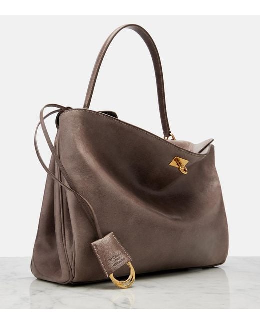 Balenciaga Brown Rodeo Medium Leather Shoulder Bag